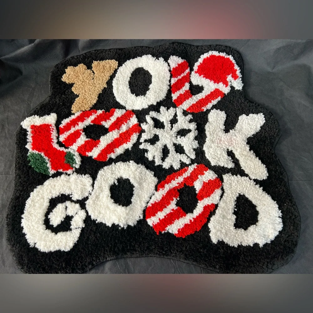 Festive Black and Red Accent mat